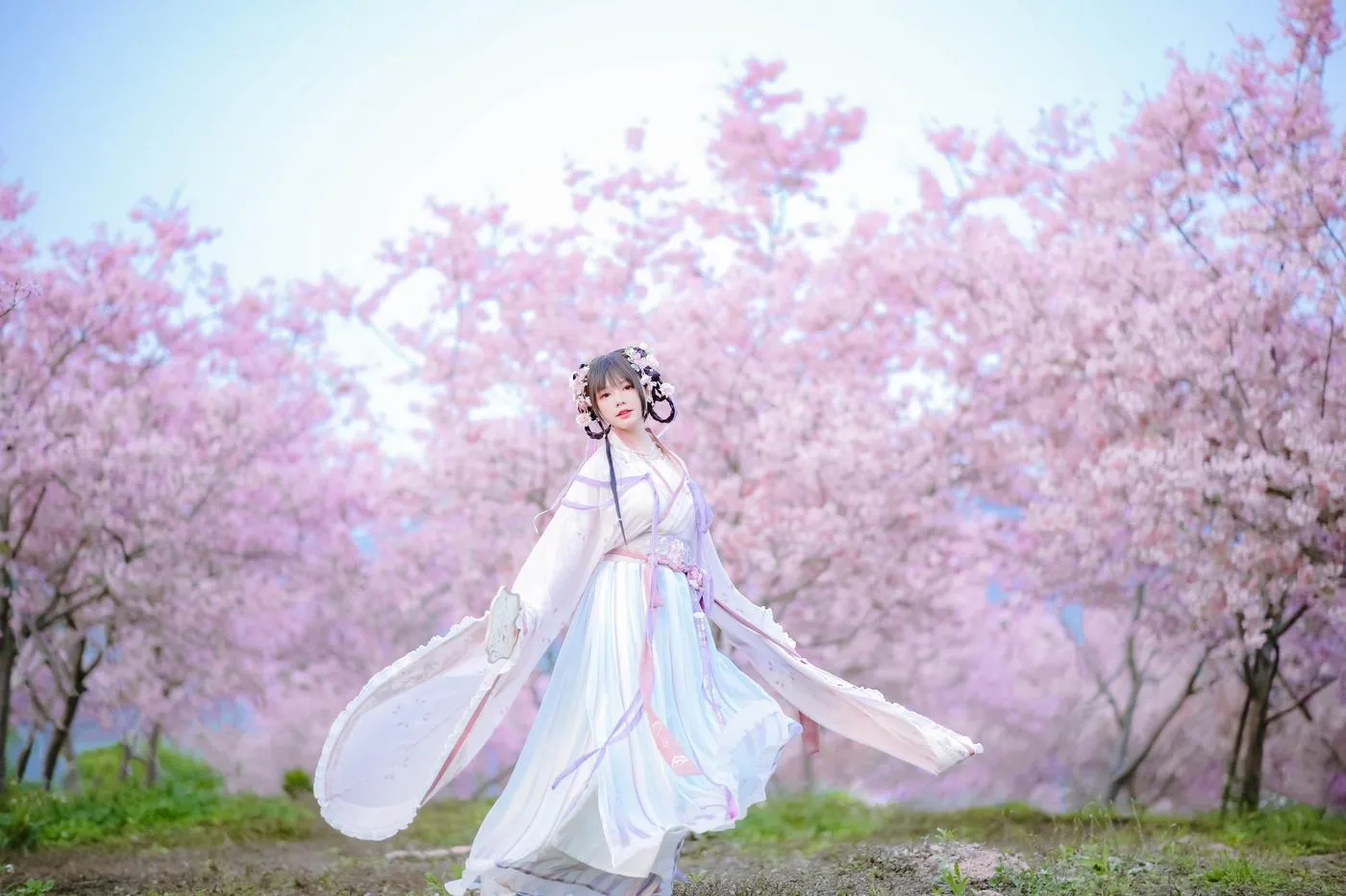 Nyako喵子 – NO.35 樱花汉服 花神祈愿 [52P]插图2
